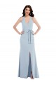 Open Back A-Line Stretch Crepe Halter Neck Long Sleeveless Formal Evening Gown / Prom Dress / Bridesmaid Dress Southampton