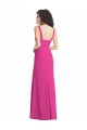 Low Back Stretch Crepe Square Neck Long Sleeveless Semi Formal Evening Dress / Prom Dress / Bridesmaid Dress Southampton