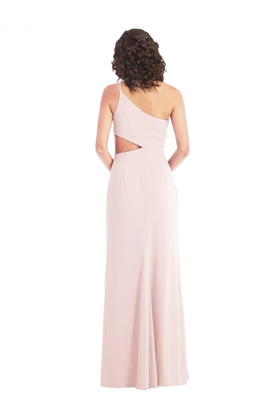 Pink Stretch Crepe One Shoulder Long Sleeveless Formal Evening Gown / Prom Dress / Bridesmaid Dress Southampton