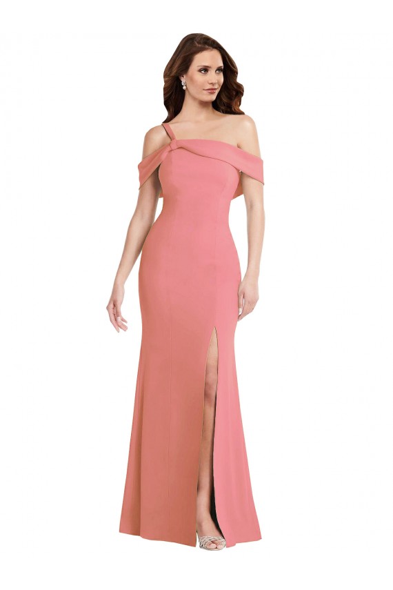 Low Back Stretch Crepe One Shoulder Long Sleeveless Semi Formal Evening Dress / Prom Dress / Bridesmaid Dress Southampton
