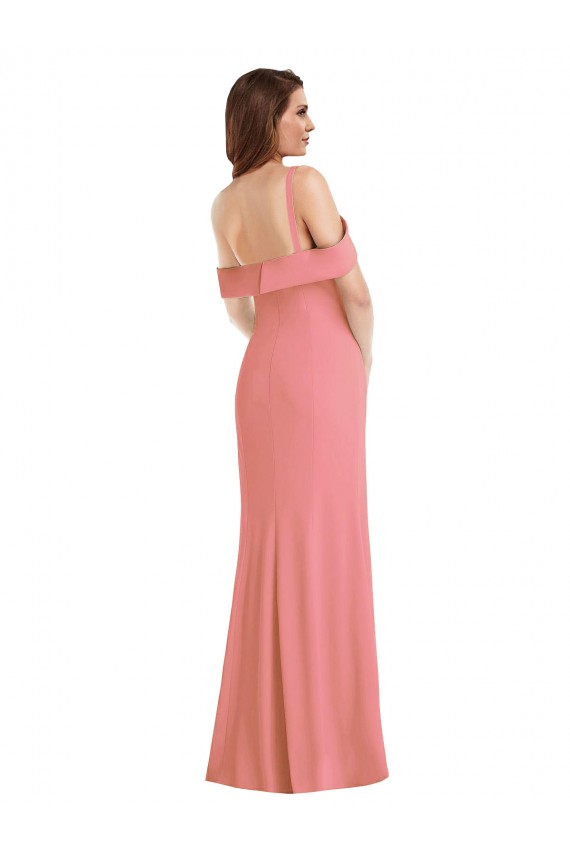 Low Back Stretch Crepe One Shoulder Long Sleeveless Semi Formal Evening Dress / Prom Dress / Bridesmaid Dress Southampton