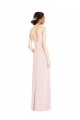 Low Back Stretch Crepe V-Neck Long Sleeveless Black Tie Evening Dress / Prom Dress / Bridesmaid Dress Southampton