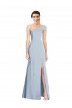 Light Sky Blue Stretch Crepe Off the Shoulder Long Sleeveless Formal Evening Gown / Prom Dress / Bridesmaid Dress Southampton