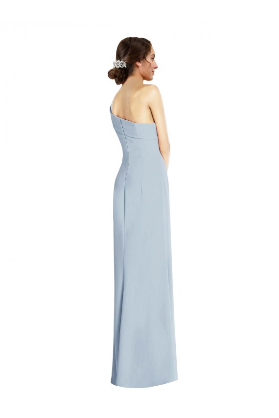 Light Sky Blue Stretch Crepe Off the Shoulder Long Sleeveless Formal Evening Gown / Prom Dress / Bridesmaid Dress Southampton