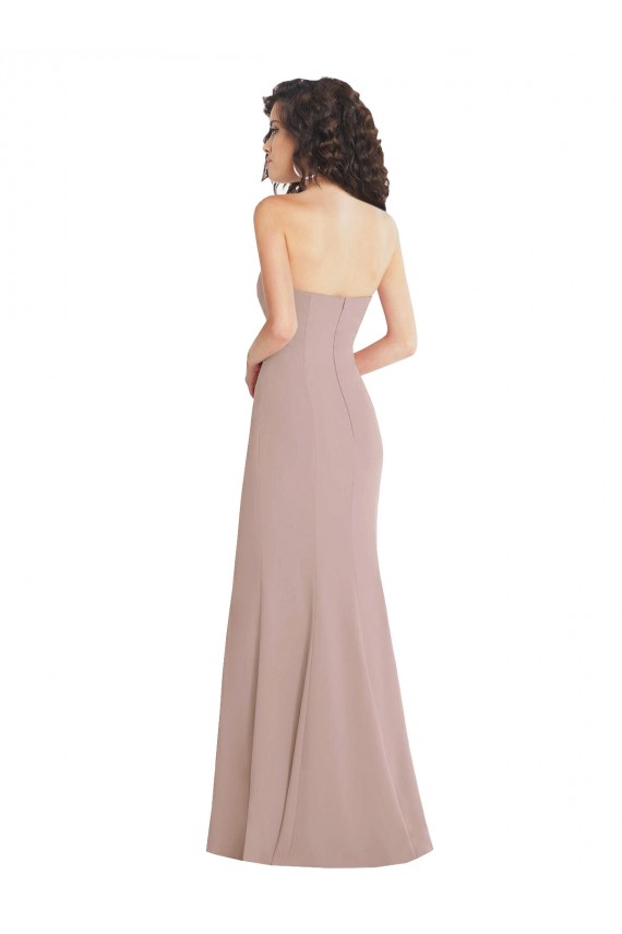 Dusty Pink Stretch Crepe Sweetheart Long Sleeveless Formal Dress / Bridesmaid Dress Southampton