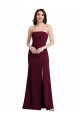 Burgundy Gold Stretch Crepe Strapless Long Sleeveless Semi Formal Evening Dress / Prom Dress / Bridesmaid Dress Southampton