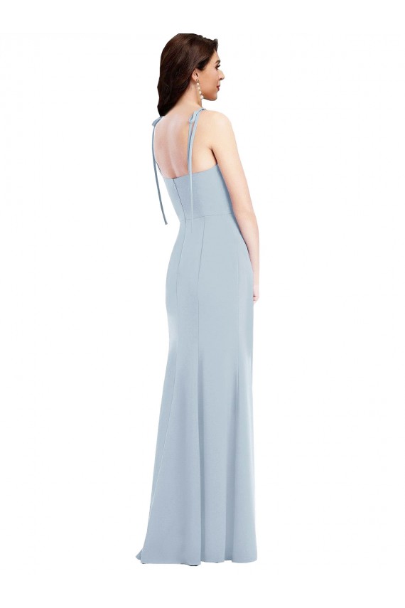 Low Back Stretch Crepe Strapless Long Sleeveless Bridesmaid Dress / Formal Dress Southampton