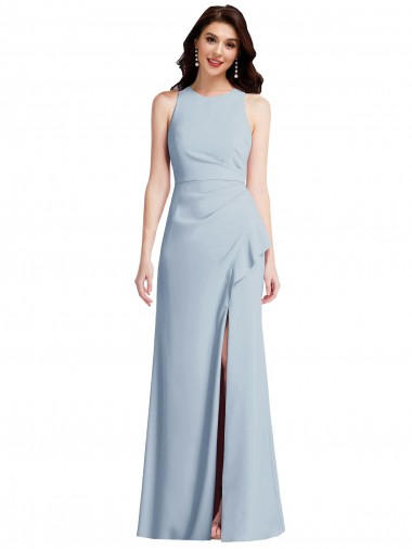 Stretch Crepe Halter Neck Long Sleeveless Formal Dress / Bridesmaid Dress Southampton