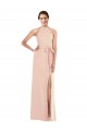 Open Back Nude Stretch Crepe Halter Neck Long Sleeveless Formal Evening Gown / Prom Dress / Bridesmaid Dress Southampton