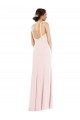 Low Back Stretch Crepe Halter Neck Long Sleeveless Formal Evening Gown / Prom Dress / Bridesmaid Dress Southampton