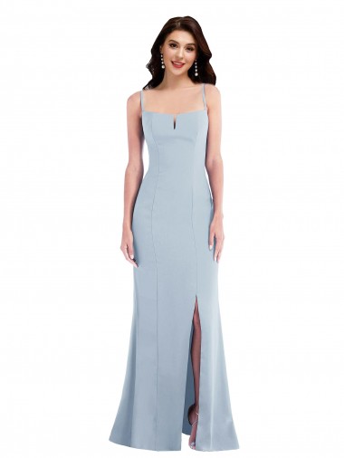 Stretch Crepe Spaghetti Straps Long Sleeveless Formal Evening Gown / Prom Dress / Bridesmaid Dress Southampton