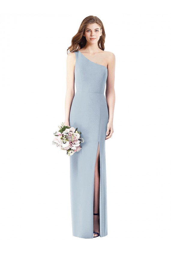 Stretch Crepe One Shoulder Long Sleeveless Semi Formal Evening Dress / Prom Dress / Bridesmaid Dress Southampton