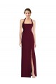 Open Back Stretch Crepe Halter Neck Long Sleeveless Semi Formal Evening Dress / Prom Dress / Bridesmaid Dress Southampton