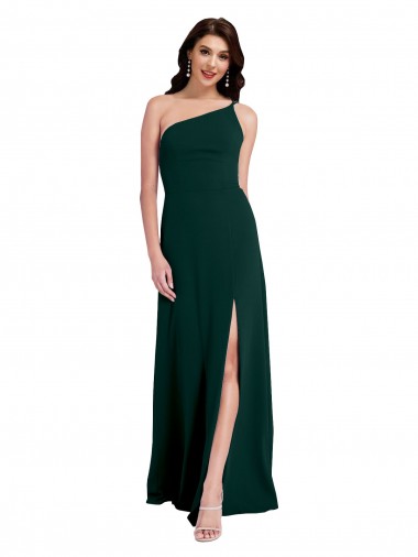 Open Back Stretch Crepe One Shoulder Long Sleeveless Formal Evening Gown / Prom Dress / Bridesmaid Dress Southampton