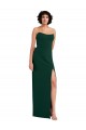Low Back Midnight Green Stretch Crepe Scoop Neck Long Sleeveless Formal Evening Gown / Prom Dress / Bridesmaid Dress Southampton