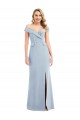Stretch Crepe Off the Shoulder Long Sleeveless Semi Formal Evening Dress / Prom Dress / Bridesmaid Dress Southampton