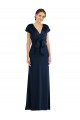 Keyhole Back Stretch Crepe Off the Shoulder Long Cap Sleeves Formal Evening Gown / Prom Dress / Bridesmaid Dress Southampton