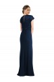 Keyhole Back Stretch Crepe Off the Shoulder Long Cap Sleeves Formal Evening Gown / Prom Dress / Bridesmaid Dress Southampton