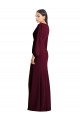 Stretch Crepe V-Neck Long Puff Sleeves Semi Formal Evening Dress / Prom Dress / Bridesmaid Dress Southampton