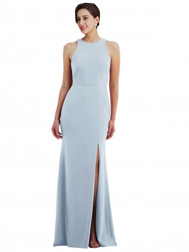 Open Back Trumpet Stretch Crepe Halter Neck Long Sleeveless Formal Evening Gown / Prom Dress / Bridesmaid Dress Southampton