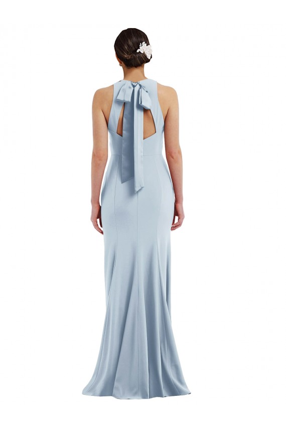 Open Back Trumpet Stretch Crepe Halter Neck Long Sleeveless Formal Evening Gown / Prom Dress / Bridesmaid Dress Southampton