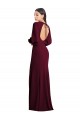 Open Back Stretch Crepe Bateau Neck Long Puff Sleeves Formal Dress / Bridesmaid Dress Southampton