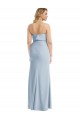 Low Back Light Sky Blue Stretch Crepe Strapless Long Sleeveless Semi Formal Evening Dress / Prom Dress / Bridesmaid Dress Southampton