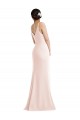 V-Back Pink Stretch Crepe V-Neck Long Sleeveless Formal Evening Gown / Prom Dress / Bridesmaid Dress Southampton