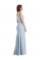 Light Sky Blue Stretch Crepe One Shoulder Long Sleeveless Formal Evening Gown / Prom Dress / Bridesmaid Dress Southampton