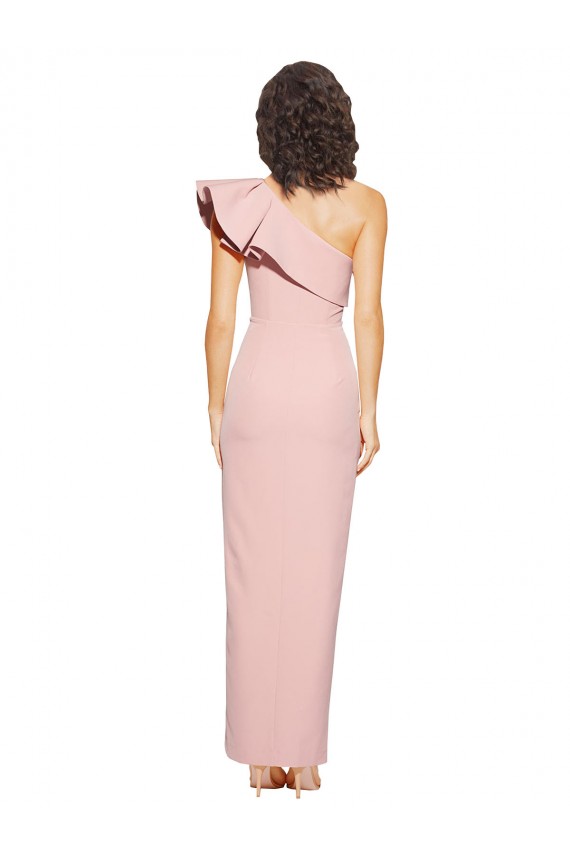 Mauve Stretch Crepe One Shoulder Long Sleeveless Formal Evening Gown / Prom Dress / Bridesmaid Dress Southampton