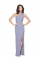 Smoke Blue Stretch Crepe One Shoulder Long Sleeveless Formal Evening Gown / Prom Dress / Bridesmaid Dress Southampton