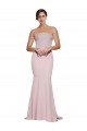 Low Back Stretch Crepe Strapless Sweep Train Sleeveless Formal Evening Gown / Prom Dress / Bridesmaid Dress Southampton