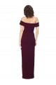 Low Back Burgundy Gold Stretch Crepe Off the Shoulder Long Sleeveless Formal Evening Gown / Prom Dress / Bridesmaid Dress Southampton