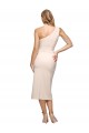 Nude Stretch Crepe One Shoulder Midi Length Sleeveless Formal Evening Gown / Prom Dress / Bridesmaid Dress Southampton