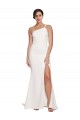 Sheath Stretch Crepe One Shoulder Sweep Train Sleeveless Semi Formal Evening Dress / Prom Dress / Bridesmaid Dress Southampton