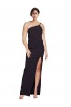 Black Stretch Crepe One Shoulder Long Sleeveless Formal Evening Gown / Prom Dress / Bridesmaid Dress Southampton