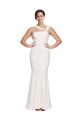 Low Back Ivory Stretch Crepe Square Neck Long Sleeveless Formal Evening Gown / Prom Dress / Bridesmaid Dress Southampton
