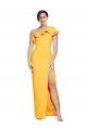 Saffron Stretch Crepe One Shoulder Long Sleeveless Formal Evening Gown / Prom Dress / Bridesmaid Dress Southampton