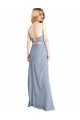 Open Back Stretch Crepe Square Neck Long Sleeveless Prom Dress / Bridesmaid Dress Southampton