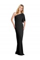Stretch Crepe One Shoulder Long Flutter Sleeves Formal Evening Gown / Prom Dress / Bridesmaid Dress Southampton