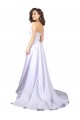 Stretch Crepe Sweetheart Long Sleeveless Beach Wedding Dress Southampton