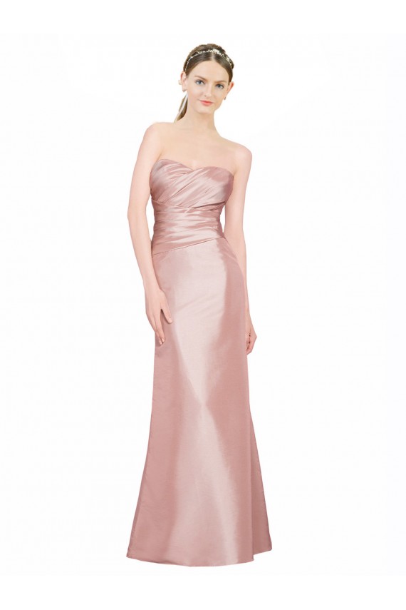 Low Back Stretch Satin Sweetheart Long Sleeveless Formal Evening Gown / Prom Dress / Bridesmaid Dress Southampton