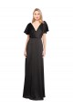 Open Back Stretch Satin V-Neck Long Cap Sleeves Bridesmaid Dress / Evening Dress Southampton
