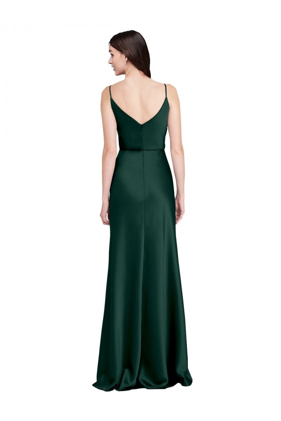 V-Back Stretch Satin Cowl Neck Long Sleeveless Black Tie Evening Gown / Prom Dress / Bridesmaid Dress Southampton