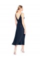 V-Back Stretch Satin V-Neck Midi Length Sleeveless Formal Evening Gown / Prom Dress / Bridesmaid Dress Southampton