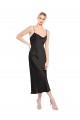 Low Back Stretch Satin Spaghetti Straps Midi Length Sleeveless Formal Evening Gown / Prom Dress / Bridesmaid Dress Southampton