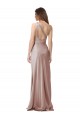 Open Back Dusty Pink Stretch Satin One Shoulder Long Sleeveless Formal Evening Gown / Prom Dress / Bridesmaid Dress Southampton