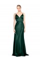 V-Back Hunter Stretch Satin Spaghetti Straps Long Sleeveless Formal Evening Gown / Prom Dress / Bridesmaid Dress Southampton