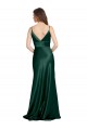 V-Back Hunter Stretch Satin Spaghetti Straps Long Sleeveless Formal Evening Gown / Prom Dress / Bridesmaid Dress Southampton