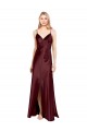 Stretch Satin Spaghetti Straps Long Sleeveless Bridesmaid Dress / Evening Dress Southampton